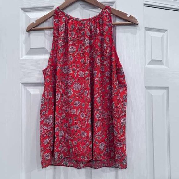 Vince Camuto Tops - Vince Camuto Reddish-Orange Floral Sleeveless Top